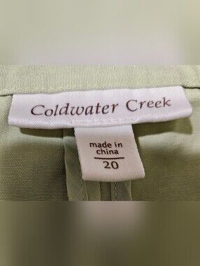 Coldwater Creek Sage Green Blouse, size 20 (XL), like new, excellent condition.